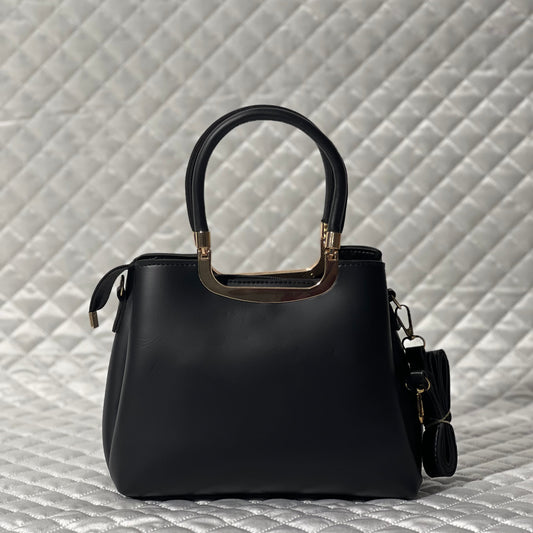 Black - Elegant Raxine Handbag