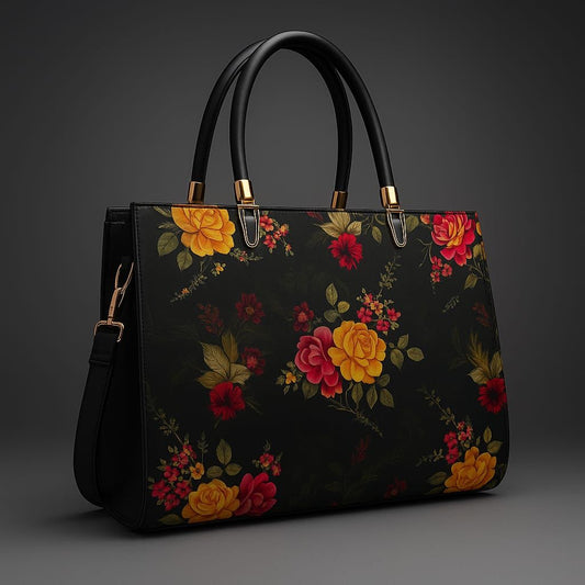 MIDNIGHT BLOOM - Canvas Tote Bag